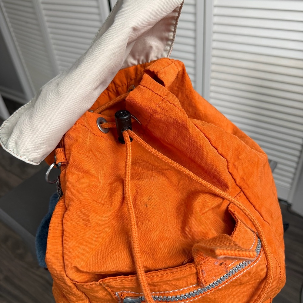 Orange Vintage Kipling Backpack - image 8